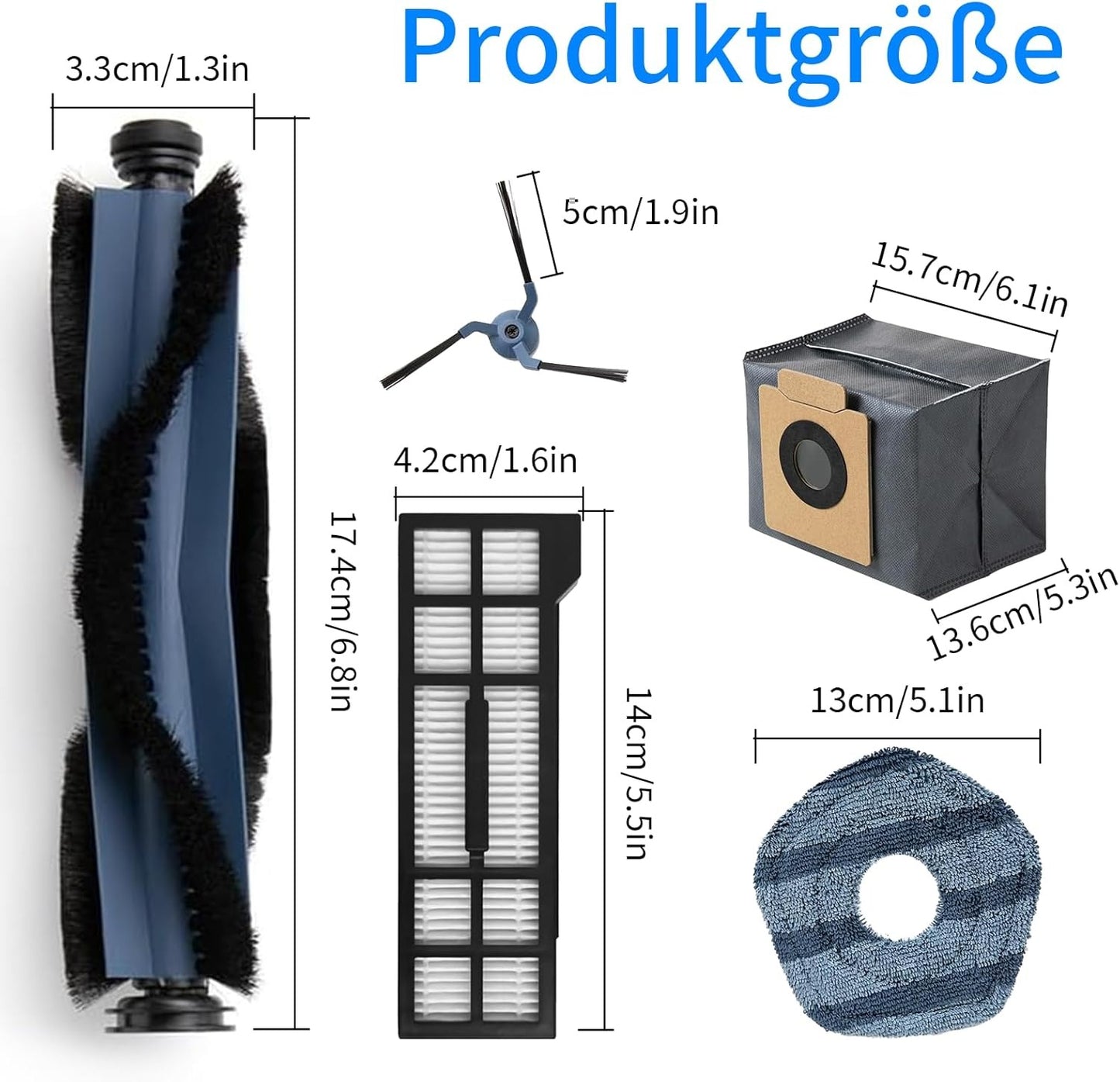 X10 Pro Accessory Set for eufy X10 Pro Omni Robot Vacuum Cleaner, 1 Main Brush, 4 Side Brushes, 4 HEPA Filters, 4 Wipes and 6 Dust Bags, Replacement Parts Accessories for eufy X10 Pro Omni