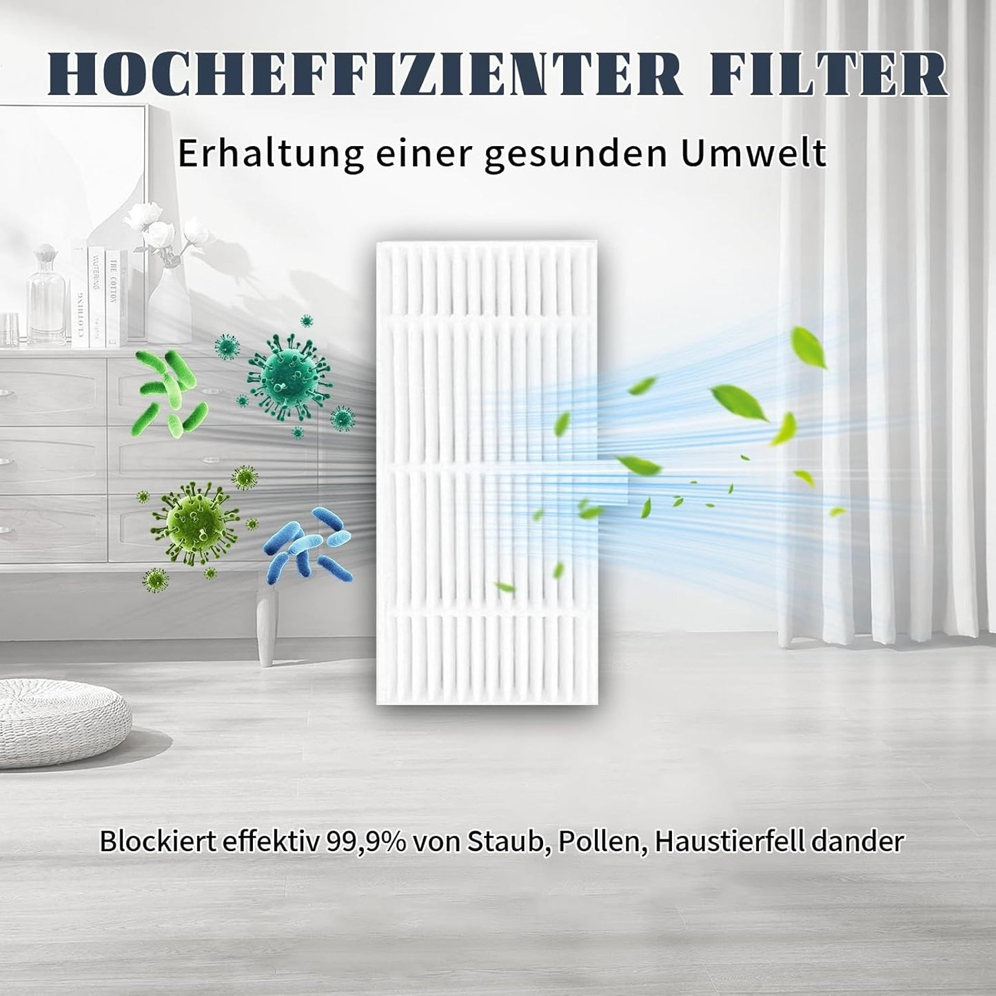 19 Stück Zubehörset für Eufy Omni C20 Saugroboter,1 Rollbürste, 4 Filter,4 Wischpads, 4 Seitenbürsten, 6 Staubbeutel