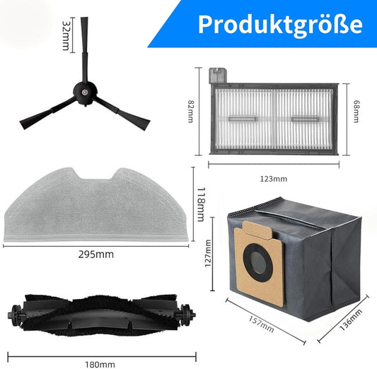 X8 Pro Accessory Set for Eufy X8 Pro Robot Vacuum Cleaner, 1 Main Brush, 4 Side Brushes, 3 HEPA Filters, 4 Wipes and 4 Dust Bags, Replacement Parts Accessories for Eufy X8 Pro