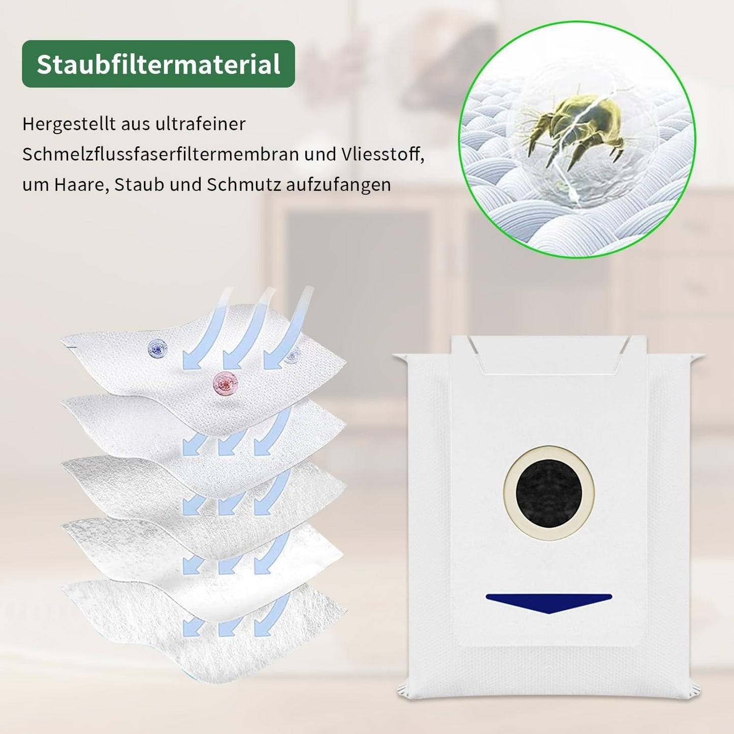 Accessory Set for Ecovacs Deebot T30 Omni / T30 Pro Omni, 4 Wipes and 10 Vacuum Cleaner Bags