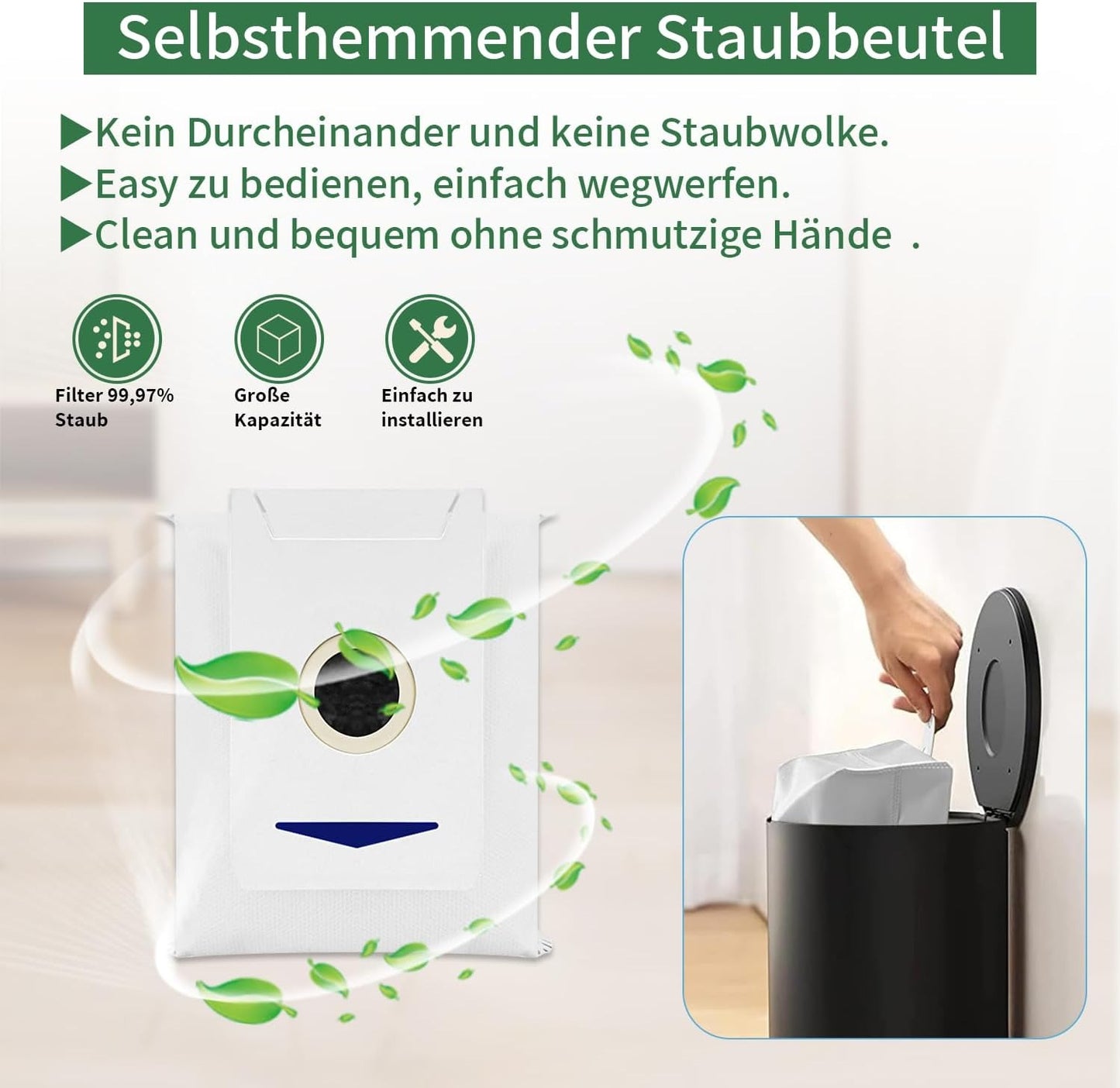 Accessory Set for Ecovacs Deebot T30 Omni / T30 Pro Omni, 4 Wipes and 10 Vacuum Cleaner Bags