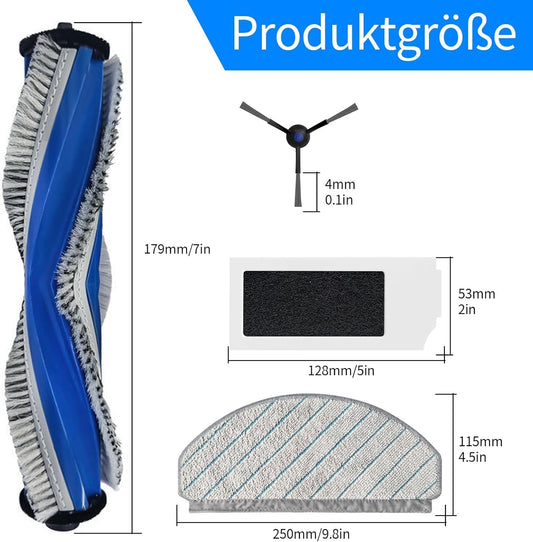 N20 Pro Plus Accessory Set for Ecovacs Deebot N20 Pro Plus Robot Vacuum Cleaner, 1 Main Brush, 4 Wipes, 4 Filters, 4 Side Brushes