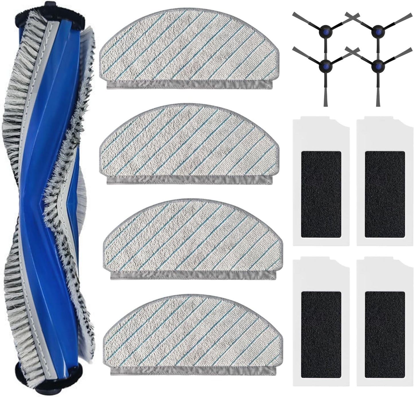 N20 Pro Plus Accessory Set for Ecovacs Deebot N20 Pro Plus Robot Vacuum Cleaner, 1 Main Brush, 4 Wipes, 4 Filters, 4 Side Brushes