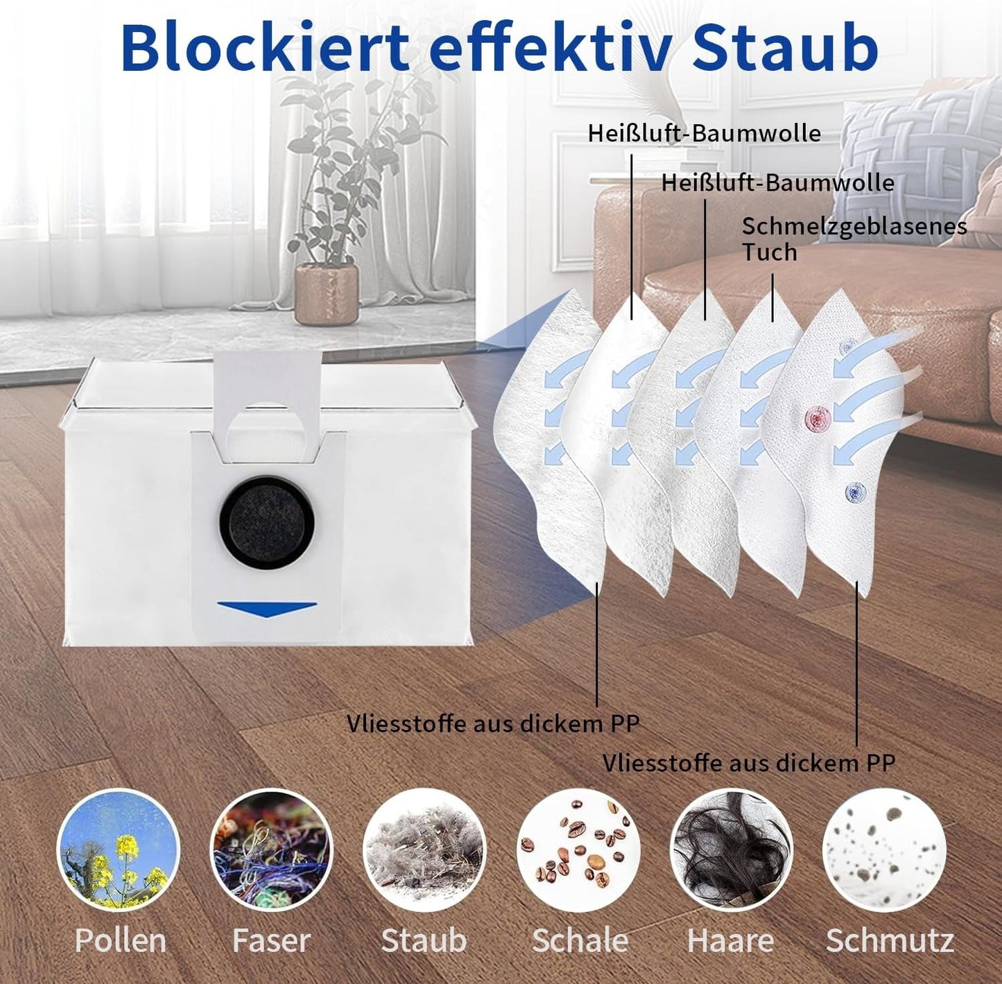 19-Piece Accessory Set for Ecovacs Deebot T30 Pro Omni / T30 Omni, 1 Rubber Main Brush, 4 Filters, 4 Wipes, 4 Side Brushes, 6 Dust Bags