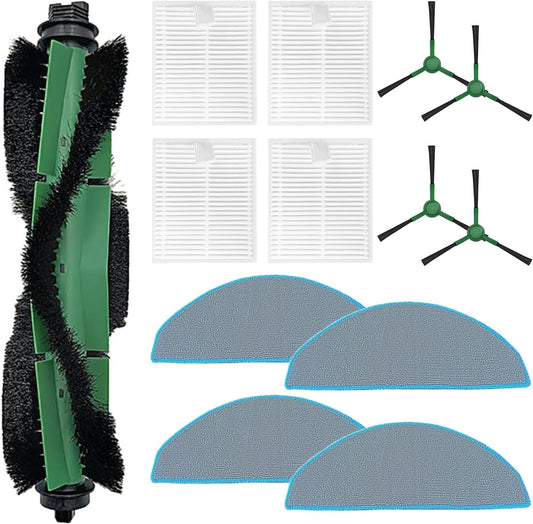 Accessory Set for iRobot Roomba Combo Essential Y0110 / Y0112, 1 Main Brush, 4 Wipes, 4 Filters, 4 Side Brushes